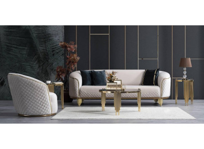Zestaw sofowy Dwuczęściowa sofa do salonu 3 Siedziba Fotel nowoczesna designerska kanapa